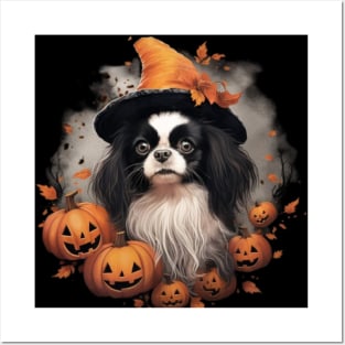 Halloween Japanese spaniel Design Posters and Art